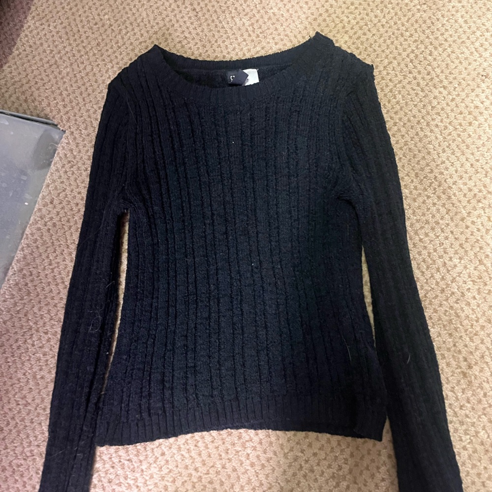 H&M Black Ribbed Sweater